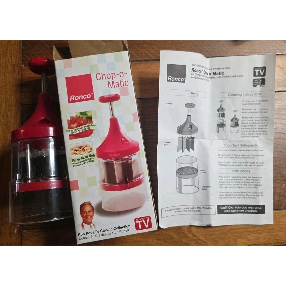 Ronco Chop O Matic‎ Food Chopper Red Plastic